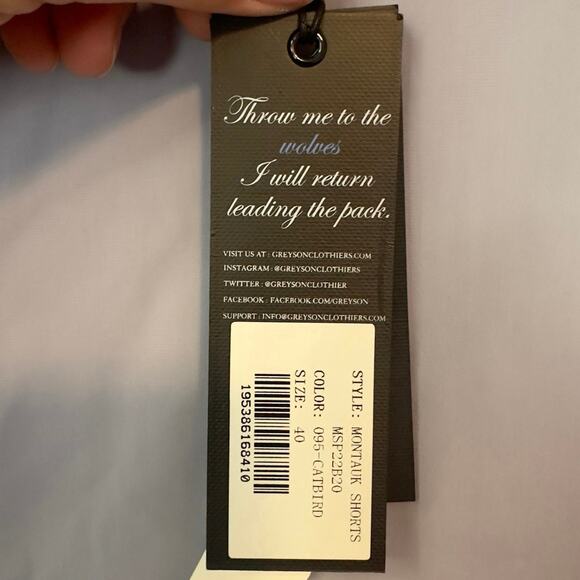 NWT Greyson Men’s Montauk Performance Shorts Size 40 Catbird Blue Gray Golf - Picture 6 of 10